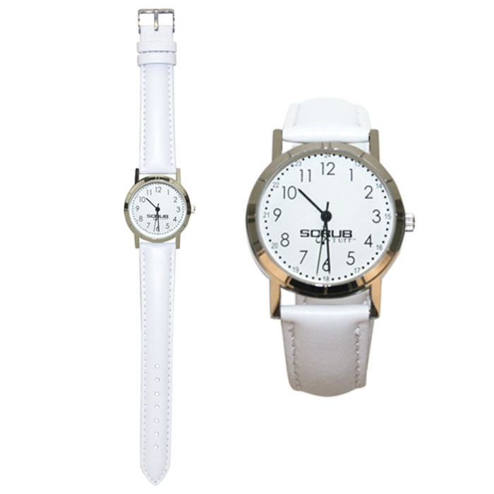 Scrub Stuff - SS08002 - White Leather Nurse Watch